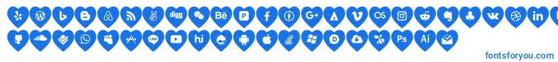 love social media Font – Blue Fonts on White Background