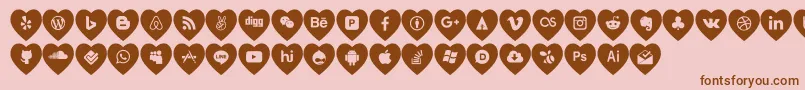 Fonte love social media – fontes marrons em um fundo rosa