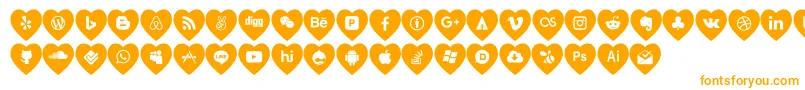 love social media-fontti – oranssit fontit