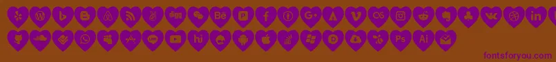 love social media Font – Purple Fonts on Brown Background