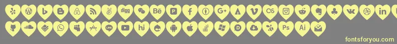 love social media Font – Yellow Fonts on Gray Background