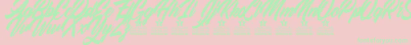 Love Strong Personal Use Font – Green Fonts on Pink Background