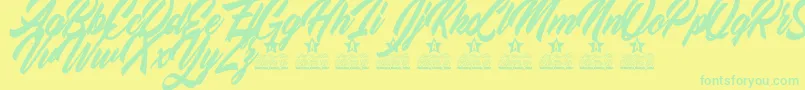 En savoir plus sur la police Love Strong Personal Use Police Love Strong Personal Use – polices vertes sur fond jaune