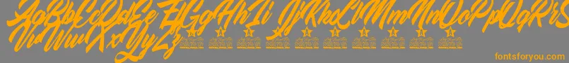 Love Strong Personal Use Font – Orange Fonts on Gray Background