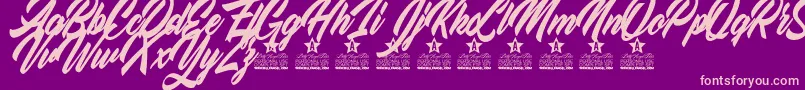 Czcionka Love Strong Personal Use – różowe czcionki na fioletowym tle