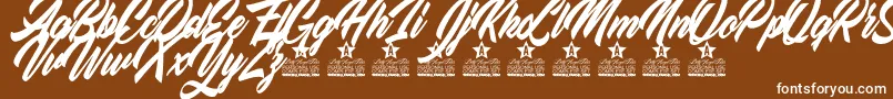 Love Strong Personal Use Font – White Fonts on Brown Background