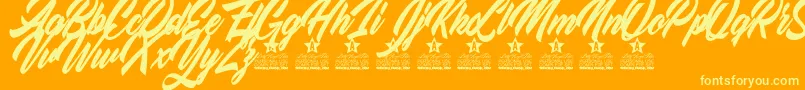 More about Love Strong Personal Use Font Love Strong Personal Use Font – Yellow Fonts on Orange Background