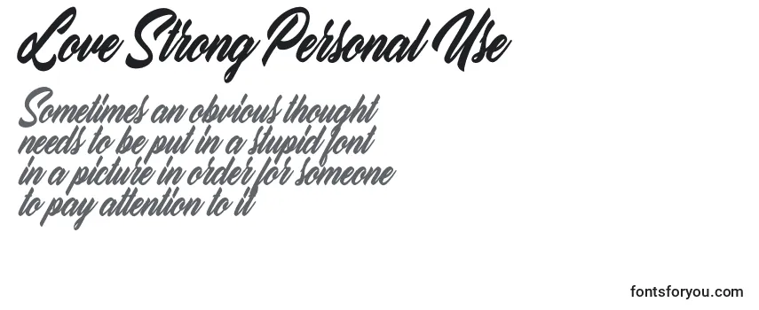 Schriftart Love Strong Personal Use