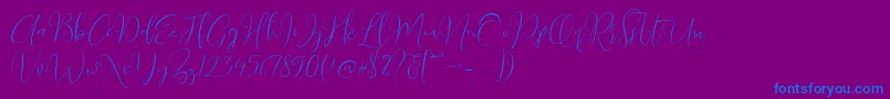 Love Surely DF-Schriftart – Blaue Schriften auf violettem Hintergrund