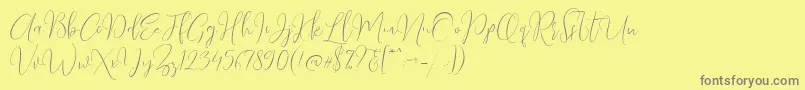 More about Love Surely DF Font Love Surely DF Font – Gray Fonts on Yellow Background
