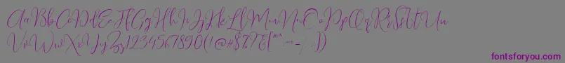 Шрифт Love Surely DF – фиолетовые шрифты на сером фоне
