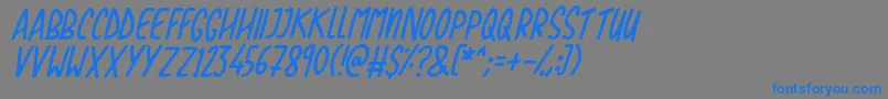 Love The Trees Italic Font – Blue Fonts on Gray Background