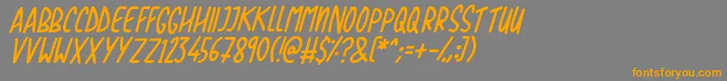 Love The Trees Italic Font – Orange Fonts on Gray Background
