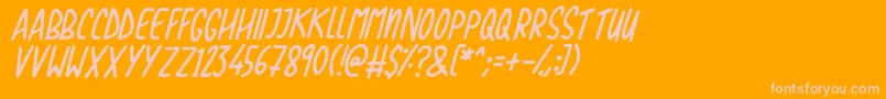 Love The Trees Italic Font – Pink Fonts on Orange Background