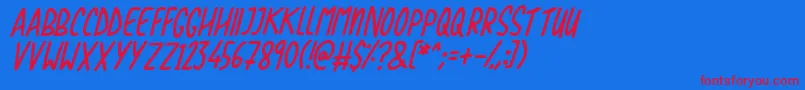 フォントLove The Trees Italic – 赤い文字の青い背景