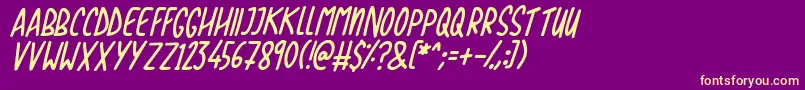 Love The Trees Italic Font – Yellow Fonts on Purple Background