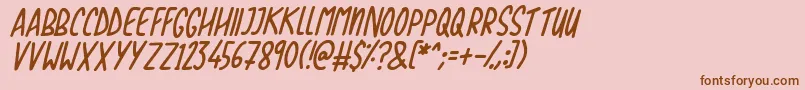 Love The Trees Italic-fontti – ruskeat fontit vaaleanpunaisella taustalla