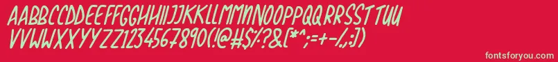 fuente Love The Trees Italic – Fuentes Verdes Sobre Fondo Rojo