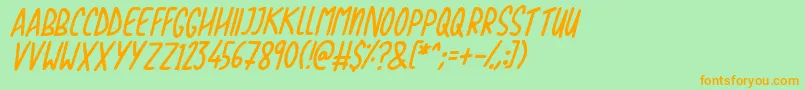 Love The Trees Italic Font – Orange Fonts on Green Background