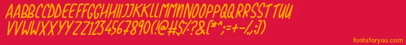 fuente Love The Trees Italic – Fuentes Naranjas Sobre Fondo Rojo