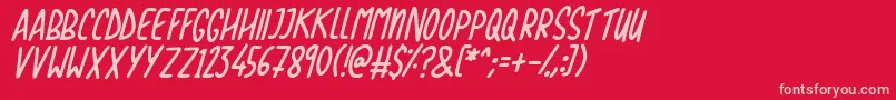 Love The Trees Italic Font – Pink Fonts on Red Background