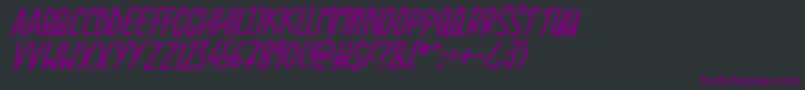 Love The Trees Italic Font – Purple Fonts on Black Background