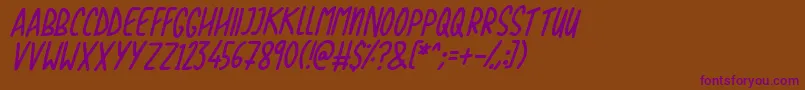 Love The Trees Italic Font – Purple Fonts on Brown Background