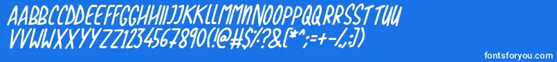 Love The Trees Italic Font – White Fonts on Blue Background