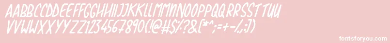 Love The Trees Italic Font – White Fonts on Pink Background