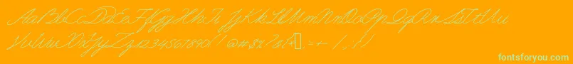 Guayaquil1800-Schriftart – Grüne Schriften auf orangefarbenem Hintergrund