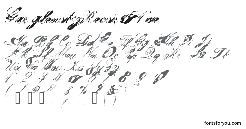 characters of garglenutzrecur51ve font, letter of garglenutzrecur51ve font, alphabet of  garglenutzrecur51ve font