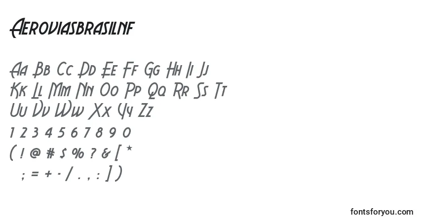 characters of aeroviasbrasilnf font, letter of aeroviasbrasilnf font, alphabet of  aeroviasbrasilnf font
