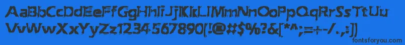 ExtractionBrk Font – Black Fonts on Blue Background