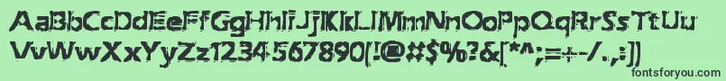 ExtractionBrk Font – Black Fonts on Green Background