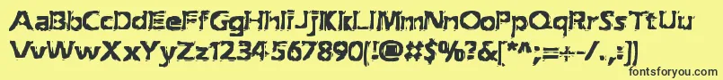 ExtractionBrk Font – Black Fonts on Yellow Background