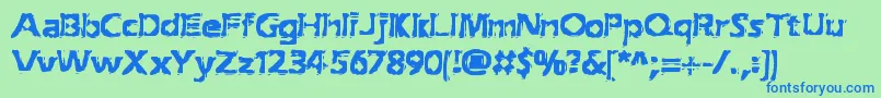 ExtractionBrk Font – Blue Fonts on Green Background