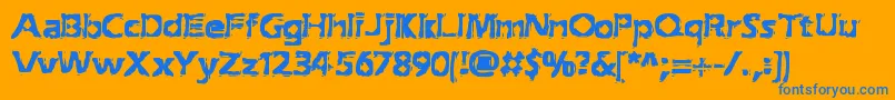 ExtractionBrk Font – Blue Fonts on Orange Background