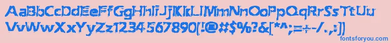 ExtractionBrk Font – Blue Fonts on Pink Background