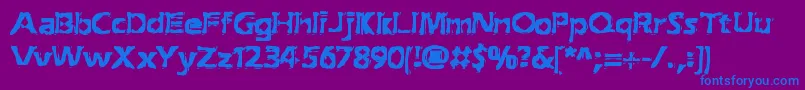 ExtractionBrk Font – Blue Fonts on Purple Background