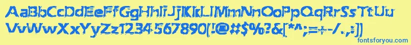ExtractionBrk Font – Blue Fonts on Yellow Background
