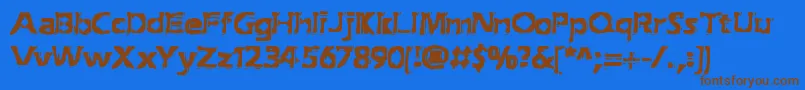 ExtractionBrk Font – Brown Fonts on Blue Background