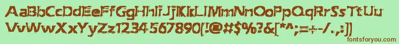 ExtractionBrk Font – Brown Fonts on Green Background