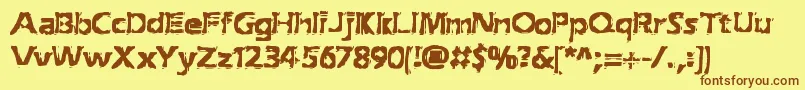 ExtractionBrk Font – Brown Fonts on Yellow Background