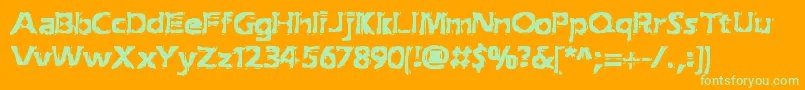 ExtractionBrk Font – Green Fonts on Orange Background