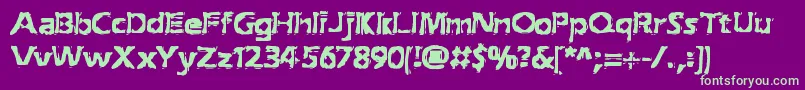 ExtractionBrk Font – Green Fonts on Purple Background