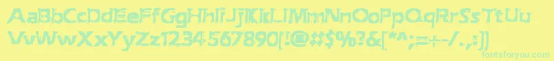ExtractionBrk Font – Green Fonts on Yellow Background