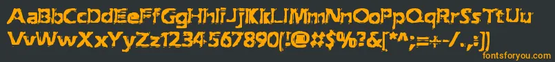 ExtractionBrk-Schriftart – Orangefarbene Schriften auf schwarzem Hintergrund