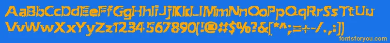 ExtractionBrk Font – Orange Fonts on Blue Background
