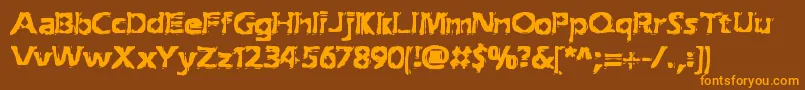 ExtractionBrk Font – Orange Fonts on Brown Background