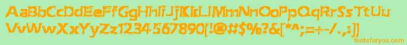 ExtractionBrk Font – Orange Fonts on Green Background